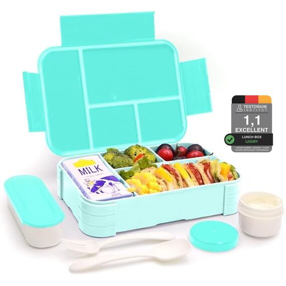 IJIAMY Brotdose Kinder mit Fächern, Bento Box Kinder, Auslaufsicher Lunchbox Kinder, Brotbox für Mädchen & Jungen, Snackbox, Perfekt für Schule, Kindergarten & Ausflüge