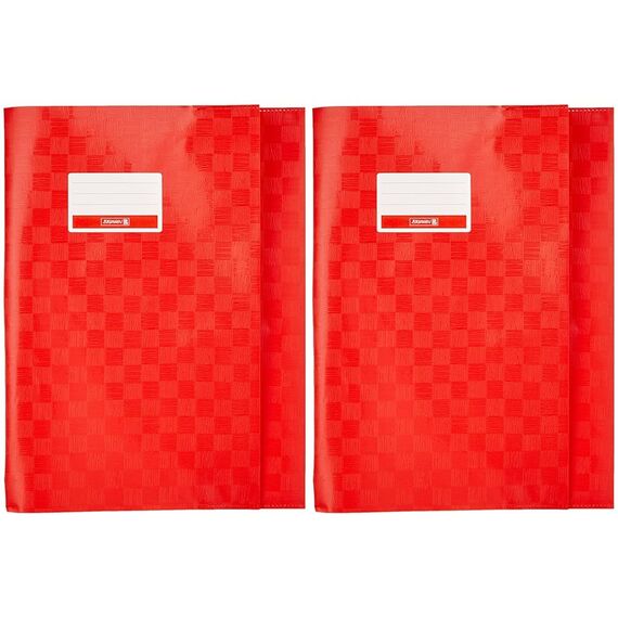 Brunnen 104052424 Hefthülle/Heftumschlag (A4, Folie, mit Namensschild) rot (Packung mit 2)