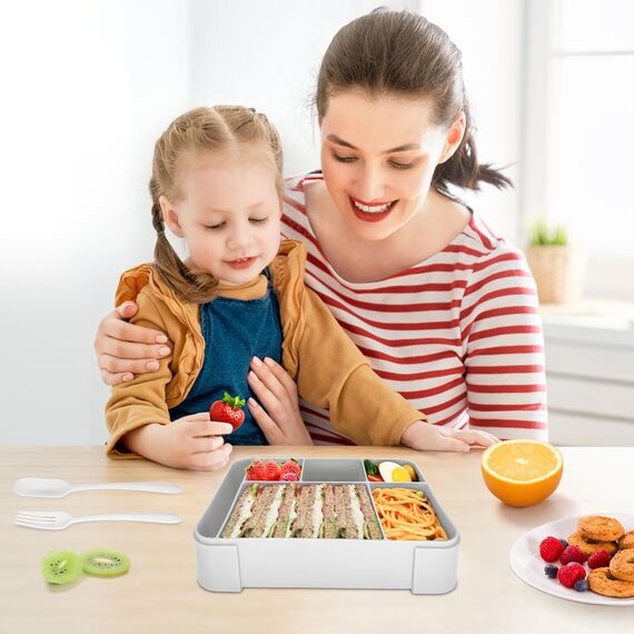 IJIAMY Brotdose Kinder mit Fächern, Bento Box Kinder, Auslaufsicher Lunchbox Kinder, Brotbox für Mädchen & Jungen, Snackbox, Perfekt für Schule, Kindergarten & Ausflüge