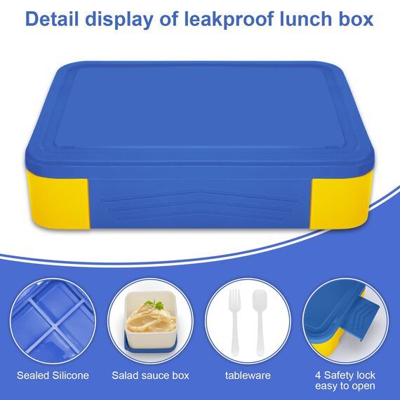 IJIAMY Brotdose Kinder mit Fächern, Bento Box Kinder, Auslaufsicher Lunchbox Kinder, Brotbox für Mädchen & Jungen, Snackbox, Perfekt für Schule, Kindergarten & Ausflüge
