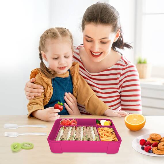 IJIAMY Brotdose Kinder mit Fächern, Bento Box Kinder, Auslaufsicher Lunchbox Kinder, Brotbox für Mädchen & Jungen, Snackbox, Perfekt für Schule, Kindergarten & Ausflüge