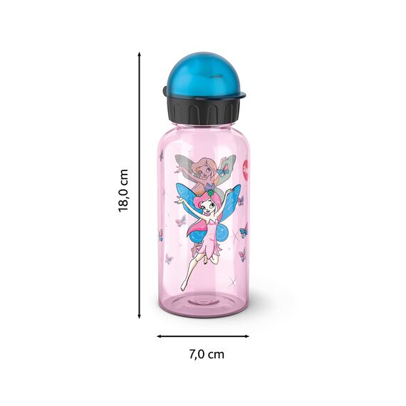 Emsa N30515 Kids Tritan Trinkflasche | Fassungsvermögen: 0,4 Liter | 100% sicher/praktisch/hygienisch/dicht/unbedenklich | cleverer Trinkverschluss | Design: Fairy