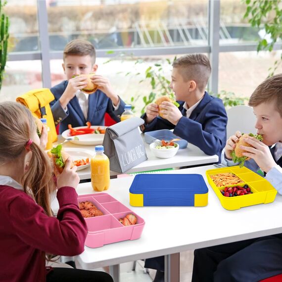 IJIAMY Brotdose Kinder mit Fächern, Bento Box Kinder, Auslaufsicher Lunchbox Kinder, Brotbox für Mädchen & Jungen, Snackbox, Perfekt für Schule, Kindergarten & Ausflüge