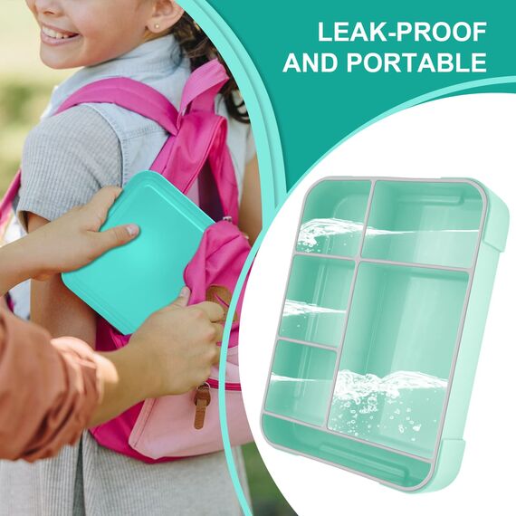 IJIAMY Brotdose Kinder mit Fächern, Bento Box Kinder, Auslaufsicher Lunchbox Kinder, Brotbox für Mädchen & Jungen, Snackbox, Perfekt für Schule, Kindergarten & Ausflüge