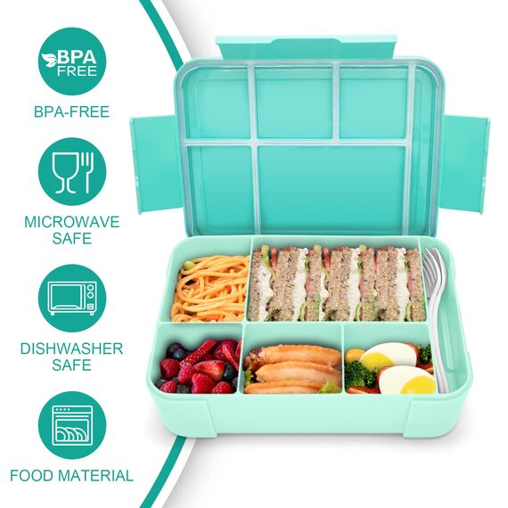 IJIAMY Brotdose Kinder mit Fächern, Bento Box Kinder, Auslaufsicher Lunchbox Kinder, Brotbox für Mädchen & Jungen, Snackbox, Perfekt für Schule, Kindergarten & Ausflüge