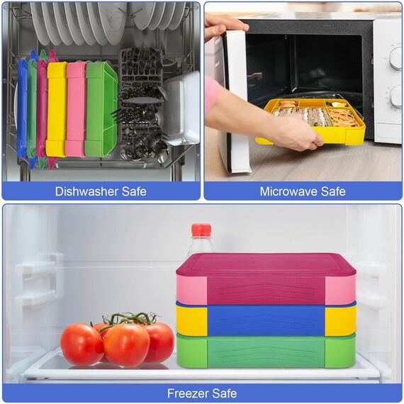 IJIAMY Brotdose Kinder mit Fächern, Bento Box Kinder, Auslaufsicher Lunchbox Kinder, Brotbox für Mädchen & Jungen, Snackbox, Perfekt für Schule, Kindergarten & Ausflüge