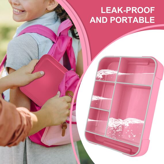 IJIAMY Brotdose Kinder mit Fächern, Bento Box Kinder, Auslaufsicher Lunchbox Kinder, Brotbox für Mädchen & Jungen, Snackbox, Perfekt für Schule, Kindergarten & Ausflüge