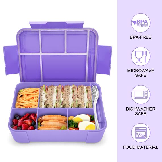 IJIAMY Brotdose Kinder mit Fächern, Bento Box Kinder, Auslaufsicher Lunchbox Kinder, Brotbox für Mädchen & Jungen, Snackbox, Perfekt für Schule, Kindergarten & Ausflüge
