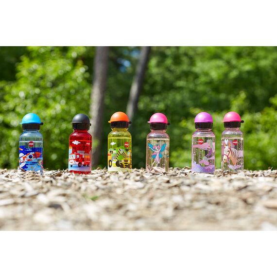 Emsa N30512 Kids Tritan Trinkflasche | Fassungsvermögen: 0,4 Liter | 100% sicher/praktisch/hygienisch/dicht/unbedenklich | robust | Design: Fire Brigade