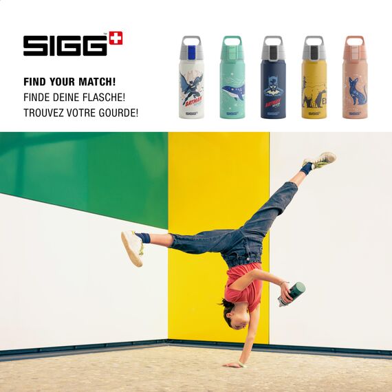Sigg - Alu Trinkflasche Kinder - WMB ONE Slide - Für Kohlensäurehaltige Getränke Geeignet - Auslaufsicher - Federleicht - BPA-frei - Klimaneutral Zertifiziert - Sport & Schule - Grün - 0,6L