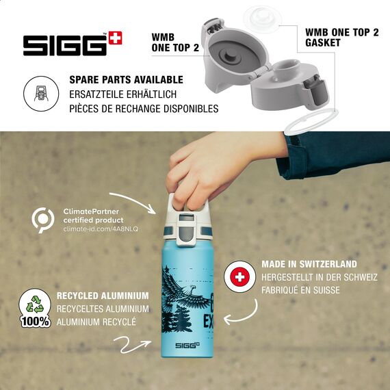 Sigg - Alu Trinkflasche Kinder - WMB ONE Disney Tom & Jerry - Kohlensäuregeeignet - Auslaufsicher - Federleicht - BPA-frei - Klimaneutral Zertifiziert - Sport & Schule - Gelb - 0,6L