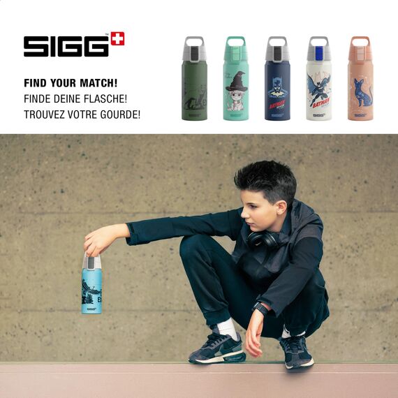 Sigg - Alu Trinkflasche Kinder - WMB ONE Brave Elefant - Für Kohlensäurehaltige Getränke Geeignet - Auslaufsicher - Federleicht - BPA-frei - Klimaneutral Zertifiziert - Sport & Schule - Blau - 0,6L