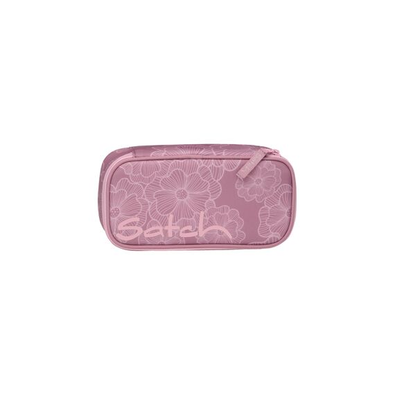 Satch Schlamperbox extra groß inkl. Trennfach Reißverschlussfach Stiftehalter Geodreieck Sichtfenster für Stundenplan Magnolia Dream - Rosa