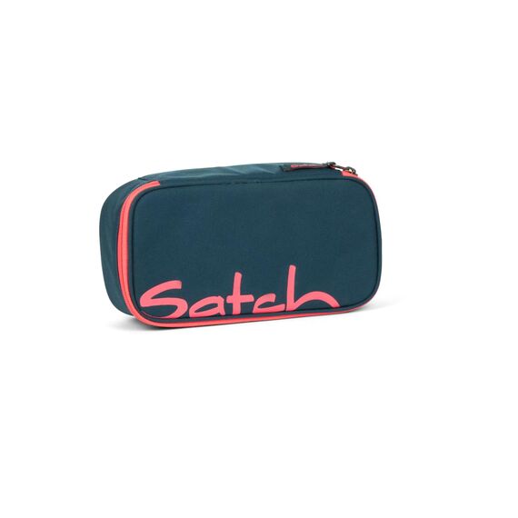 Satch Schlamperbox extra groß inkl. Trennfach Reißverschlussfach Stiftehalter Geodreieck Sichtfenster für Stundenplan Nordic Coral - Korall