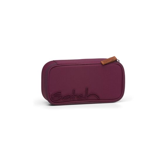 Satch Schlamperbox extra groß inkl. Trennfach Reißverschlussfach Stiftehalter Geodreieck Sichtfenster für Stundenplan Nordic Berry - Beere