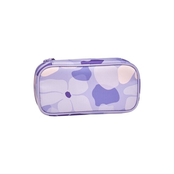 Satch Schlamperbox extra groß inkl. Trennfach Reißverschlussfach Stiftehalter Geodreieck Sichtfenster für Stundenplan Lilac Blossom - Lila