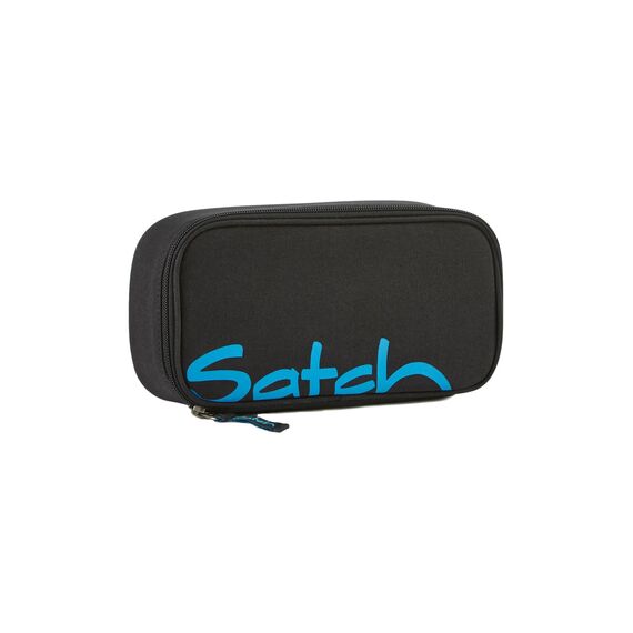 Satch Schlamperbox extra groß inkl. Trennfach Reißverschlussfach Stiftehalter Geodreieck Sichtfenster für Stundenplan Black Bounce - Schwarz