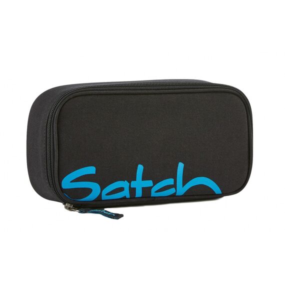 Satch Schlamperbox extra groß inkl. Trennfach Reißverschlussfach Stiftehalter Geodreieck Sichtfenster für Stundenplan Black Bounce - Schwarz