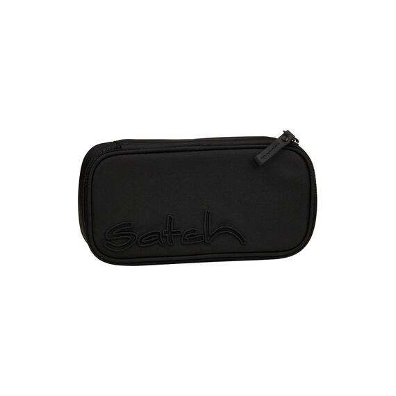 Satch Schlamperbox extra groß inkl. Trennfach Reißverschlussfach Stiftehalter Geodreieck Sichtfenster für Stundenplan Nordic Black - Schwarz