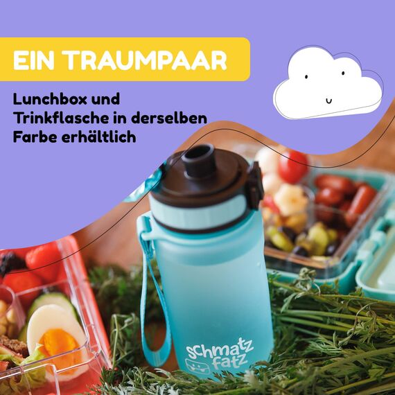 Schmatzfatz Sportflasche, Sportflasche, hält das Wasser kalt, Trinkflaschen, Sport-Wasserflasche für Erwachsene, Herren, Damen und Kinder, BPA-freie Trinkflasche, wasserdicht, auslaufsicher, 350 ml,