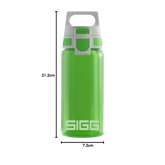 SIGG - Trinkflasche Kinder - Viva One Grün - Für Kohlensäurehaltige Getränke Geeignet - Auslaufsicher - Spülmaschinenfest - BPA-frei - Sport & Schule - 0,5L