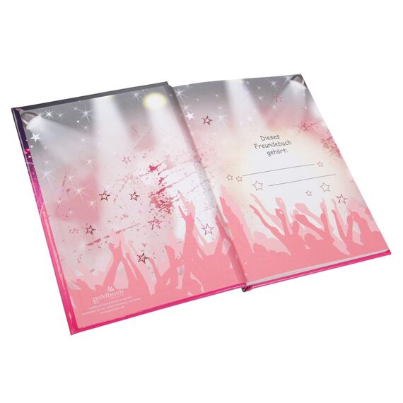goldbuch 43 056 Freundebuch Star Melody, Freundschaftsbuch DIN A5 mit 84 illustrierte Seiten, für Kita, Hort und Grundschule, für Beste Freunde in der Schulzeit, Kunstdruck Einband mit Popstar-Motiv
