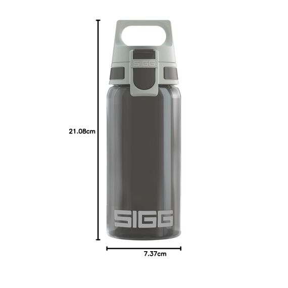 SIGG - Trinkflasche Kinder - Viva One Anthrazit - Für Kohlensäurehaltige Getränke Geeignet - Auslaufsicher - Spülmaschinenfest - BPA-frei - Sport & Schule - Grau - 0,5L