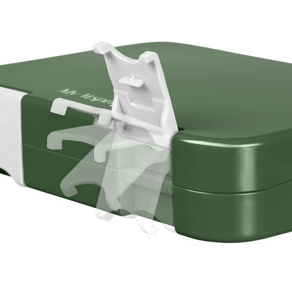 My Vesperbox – Len - Bento Box Kinder - Lunchbox mit 4+2 Fächern - extrem robust – Brotdose – Brotbox ideal für Kindergarten und Schule (Dunkelgrün Wolf)