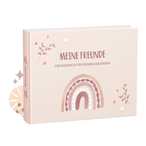 mintkind® „Meine Schulfreunde“ Freundebuch Schule Mädchen und Jungen Boho Design | Freundschaftsbuch Grundschule | Meine Freunde Buch Geschenk zur Einschulung | Schulfreundebuch zum Ausfüllen, Papier