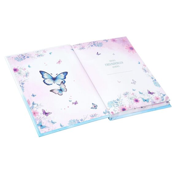 goldbuch 43 155 Freundebuch Schmetterlingsgarten, Freundschaftsbuch im Format DIN A5 mit 84 illustrierte Seiten, für Kita, Hort und Grundschule, für Beste Freunde in der Schulzeit, Kunstdruck Einband