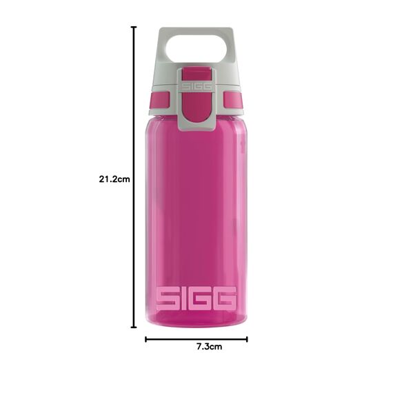 SIGG - Trinkflasche Kinder - Viva One Berry - Für Kohlensäurehaltige Getränke Geeignet - Auslaufsicher - Spülmaschinenfest - BPA-frei - Sport & Schule - Pink - 0,5L