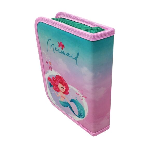 Theonoi Kinder Federmäppchen Federtasche Federmappe Mäppchen Etui 2 Fach Doppeldecker Schüleretui Stifteetui gefüllt Federpenal Schulzubehör Einschulung Mädchen (Mermaid Meerjungfrau)