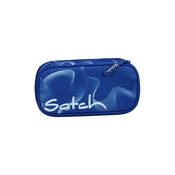 Satch Schlamperbox extra groß inkl. Trennfach Reißverschlussfach Stiftehalter Geodreieck Sichtfenster für Stundenplan Vibrant Blue - Blau