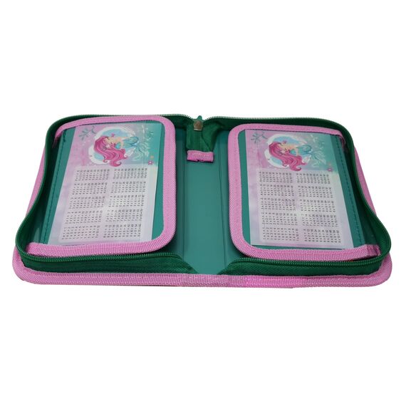 Theonoi Kinder Federmäppchen Federtasche Federmappe Mäppchen Etui 2 Fach Doppeldecker Schüleretui Stifteetui gefüllt Federpenal Schulzubehör Einschulung Mädchen (Mermaid Meerjungfrau)