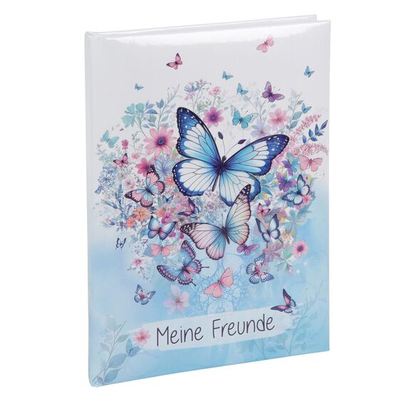 goldbuch 43 155 Freundebuch Schmetterlingsgarten, Freundschaftsbuch im Format DIN A5 mit 84 illustrierte Seiten, für Kita, Hort und Grundschule, für Beste Freunde in der Schulzeit, Kunstdruck Einband