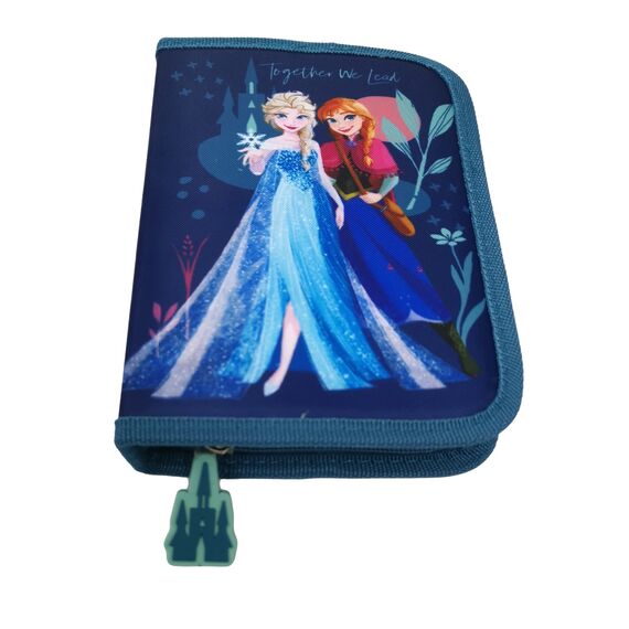 Theonoi Eiskönigin Frozen Kinder Federmäppchen Federtasche Federmappe Mäppchen Etui 2 Fach gefüllt Schulzubehör Einschulung Mädchen (Frozen II)