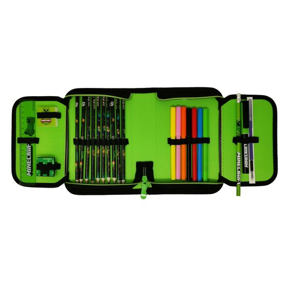 Theonoi Pferd Federmäppchen Federtasche Federmappe Mäppchen Etui 2 Fach Doppeldecker Schüleretui Stifteetui GEFÜLLT