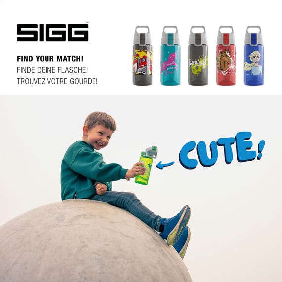 SIGG VIVA ONE Blue Kinder Trinkflasche (0.5 L), schadstofffreie Kinderflasche mit auslaufsicherem Deckel, einhändig bedienbare Sporttrinkflasche, 8629.20, Blau