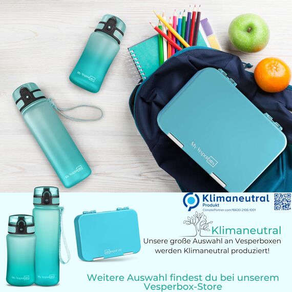 My Vesperbox® Brotdose für Kinder mit Fächern [LEN] - Lunchbox mit Trennfächern - Bento Box - Jausenbox - Brotzeitbox für Schule & Kindergarten - Vesperdose für Jungen & Mädchen