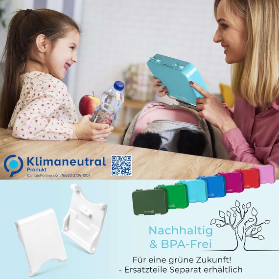 My Vesperbox® Brotdose für Kinder mit Fächern [LEN] - Lunchbox mit Trennfächern - Bento Box - Jausenbox - Brotzeitbox für Schule & Kindergarten - Vesperdose für Jungen & Mädchen