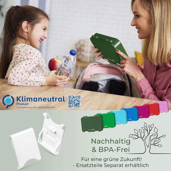 My Vesperbox® Brotdose für Kinder mit Fächern [LEN] - Lunchbox mit Trennfächern - Bento Box - Jausenbox - Brotzeitbox für Schule & Kindergarten - Vesperdose für Jungen & Mädchen