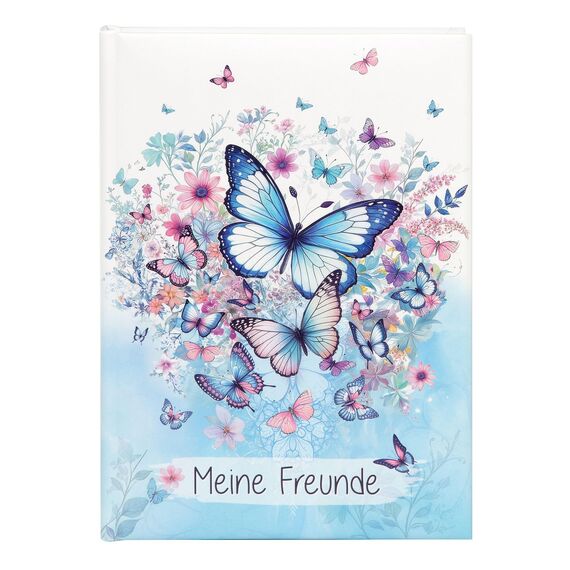 goldbuch 43 155 Freundebuch Schmetterlingsgarten, Freundschaftsbuch im Format DIN A5 mit 84 illustrierte Seiten, für Kita, Hort und Grundschule, für Beste Freunde in der Schulzeit, Kunstdruck Einband