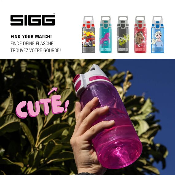 SIGG - Trinkflasche Kinder - Viva One Berry - Für Kohlensäurehaltige Getränke Geeignet - Auslaufsicher - Spülmaschinenfest - BPA-frei - Sport & Schule - Pink - 0,5L