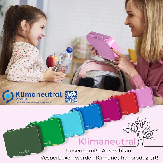 My Vesperbox® Brotdose für Kinder mit Fächern [LEN] - Lunchbox mit Trennfächern - Bento Box - Jausenbox - Brotzeitbox für Schule & Kindergarten - Vesperdose für Jungen & Mädchen