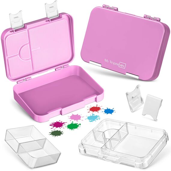 My Vesperbox® Brotdose für Kinder mit Fächern [LEN] - Lunchbox mit Trennfächern - Bento Box - Jausenbox - Brotzeitbox für Schule & Kindergarten - Vesperdose für Jungen & Mädchen