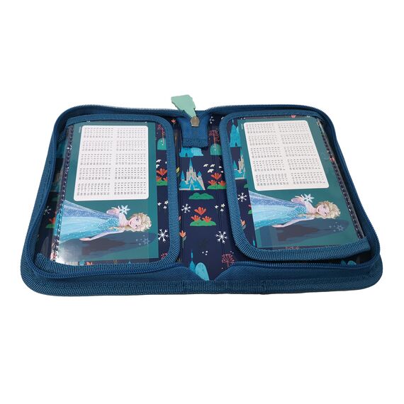 Theonoi Eiskönigin Frozen Kinder Federmäppchen Federtasche Federmappe Mäppchen Etui 2 Fach gefüllt Schulzubehör Einschulung Mädchen (Frozen II)
