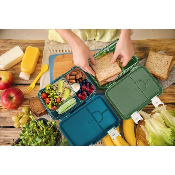 My Vesperbox® Brotdose für Kinder mit Fächern [LEN] - Lunchbox mit Trennfächern - Bento Box - Jausenbox - Brotzeitbox für Schule & Kindergarten - Vesperdose für Jungen & Mädchen