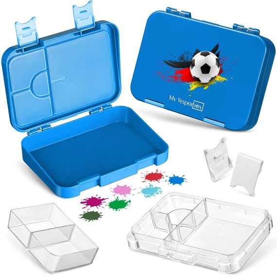 My Vesperbox® Brotdose für Kinder mit Fächern [LEN] - Lunchbox mit Trennfächern - Bento Box - Jausenbox - Brotzeitbox für Schule & Kindergarten - Vesperdose für Jungen & Mädchen