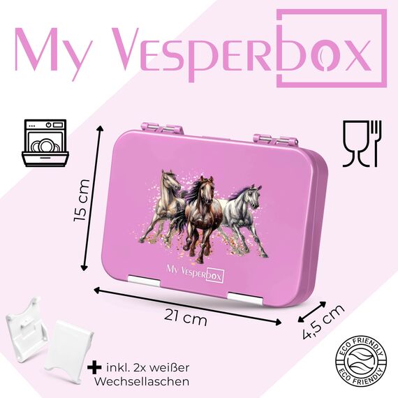 My Vesperbox® Brotdose für Kinder mit Fächern [LEN] - Lunchbox mit Trennfächern - Bento Box - Jausenbox - Brotzeitbox für Schule & Kindergarten - Vesperdose für Jungen & Mädchen