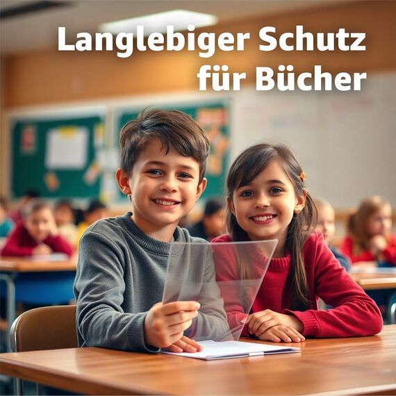 50x Buchumschlag - transparent klar DINA4 - für Bücher, Hefte, Buchhülle & Buchschoner & Hefthülle als Schutz/Heftumschlag für Schule & Büro